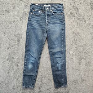 Levis Wedgie Jeans Womens Size 24 Blue Denim Button Fly‎ Tapered Leg
